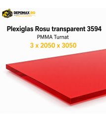 Plexiglas Rosu transparent 3594 PMMA turnat 3 x 2050 x 3050 mm